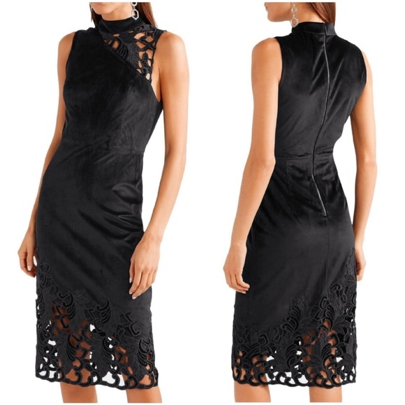 Alice + Olivia Embroidered Lace and Velvet Dress Size 6 - Picture 1 of 16